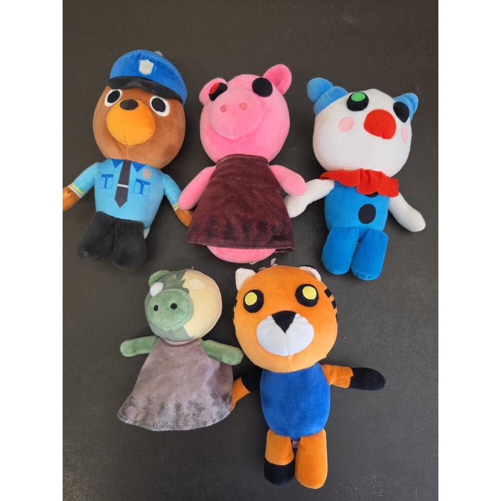 Roblox PIGGY MiniToon Plush Lot of 5 Officer Doggy Tigry Clowny Zompiggy Piggy